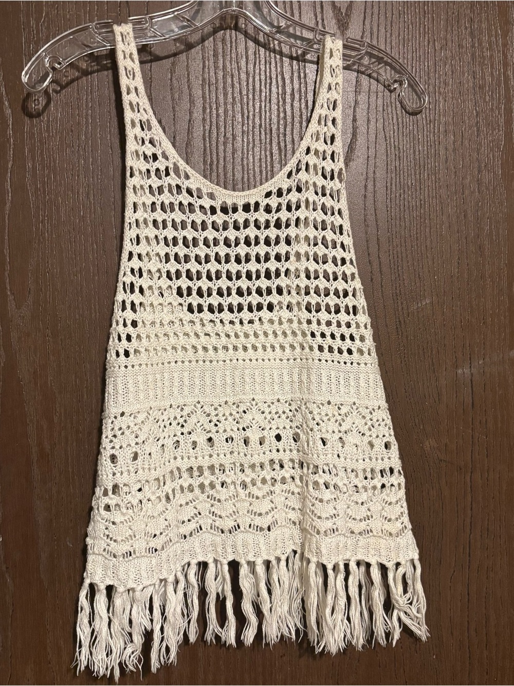 Abercrombie & Fitch Crochet Fringe Camisole in Cream